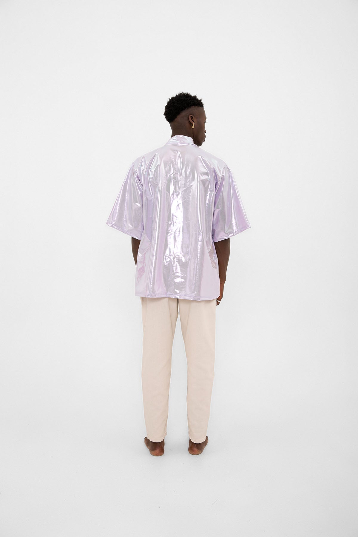 Lila Mor Parlak Kumaşlı Festival Kimono