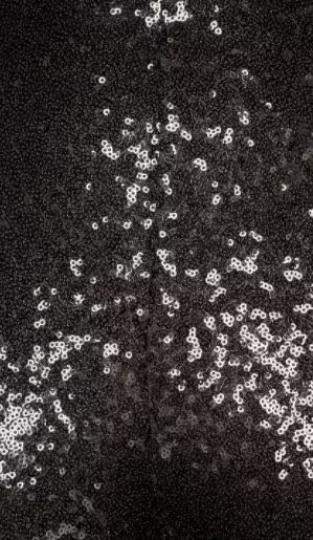 Pul Payetli Siyah Wide Leg Pantolon